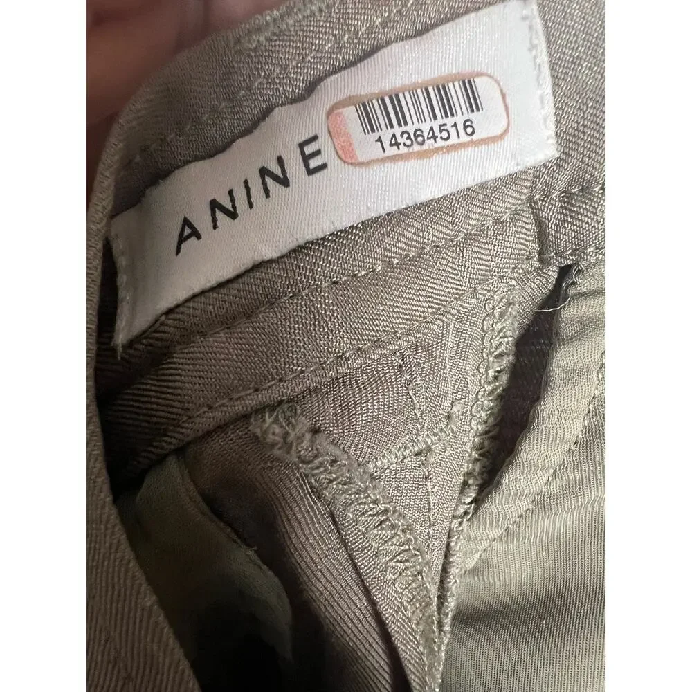 Anine Bing Carrie Pleated Wide Leg Linen High Waist Trouser Pants Size XS